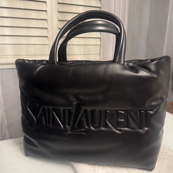 Saint Laurent Black Quilted Leather Tote Bag - Picture 10 of 10